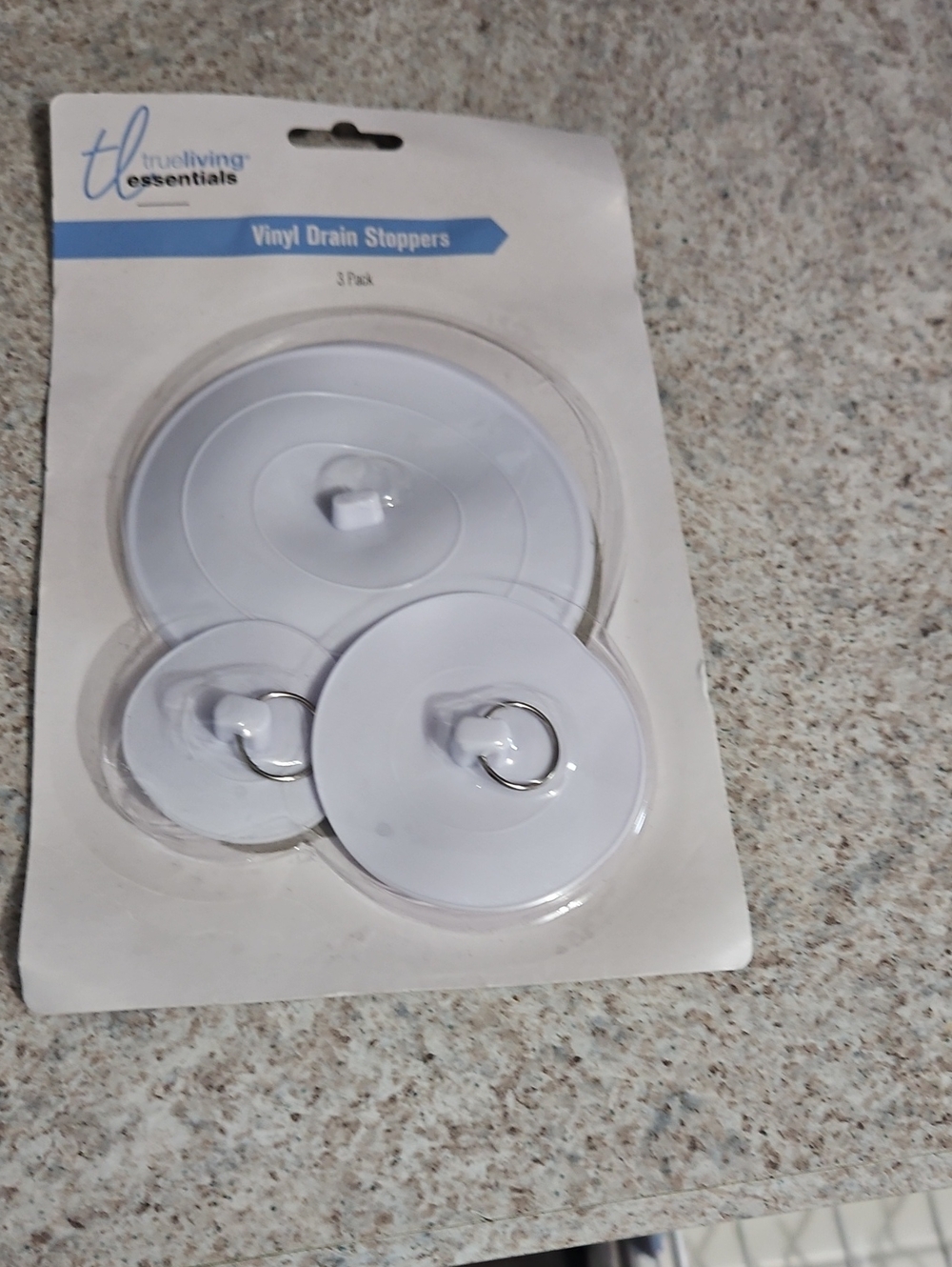 Vinyl Drain Stoppers - White 3-Pack